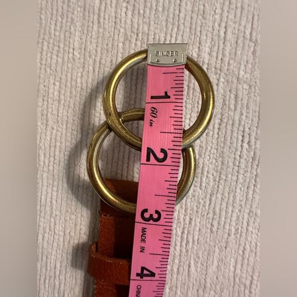 Most Wanted Women’s Double Circle Pin Hole Closure Belts. Cognac & Black XL BOTH - Picture 10 of 16